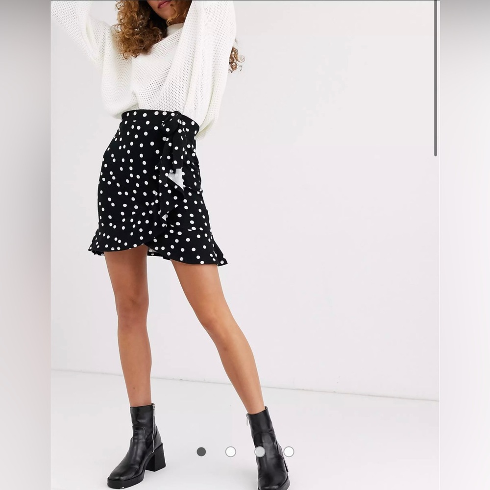 ASOS mini wrap skirt in polka dot print